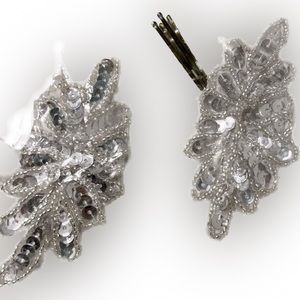 🍄NEW Hair Clip & Brooch Matching Sequin Beads Jewelry Hair Barrett Accessory